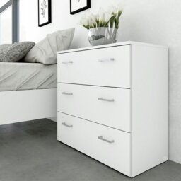 Rackhams Space Chest of 3 Drawers in White - White - Matt - Melamine - thumbnail 5