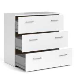Rackhams Space Chest of 3 Drawers in White - White - Matt - Melamine - thumbnail 4