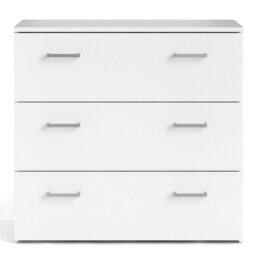 Rackhams Space Chest of 3 Drawers in White - White - Matt - Melamine - thumbnail 2