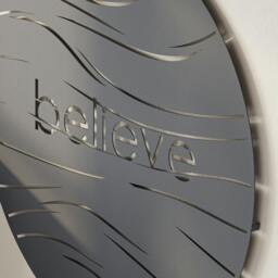 Rackhams Believe Modern Metal Wall Art Home Decorative Ornament, Black - Metal - Black - thumbnail 3
