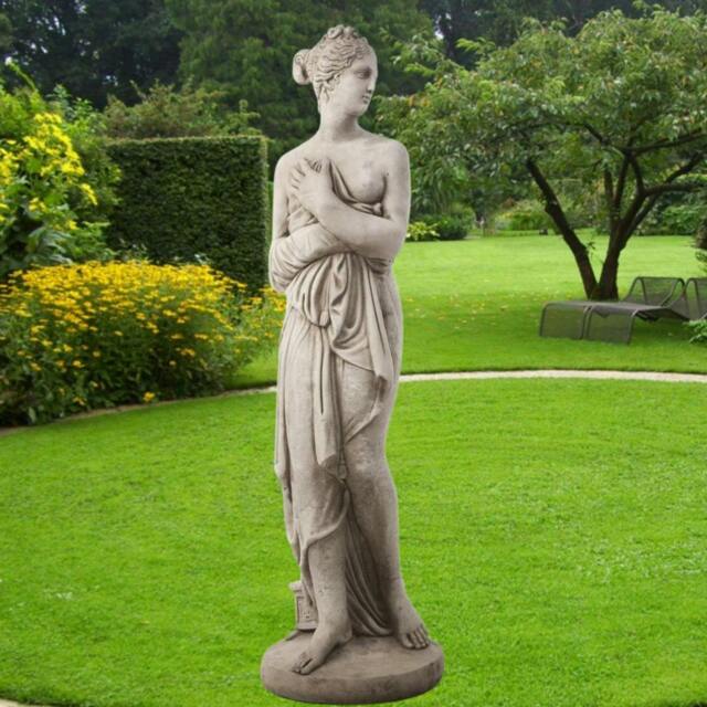Rackhams Stone Cast Pandora Lady Garden Statue and Column - image 1