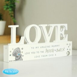 Rackhams Personalised Me To You Moon and Back Wooden Love Ornament - thumbnail 2