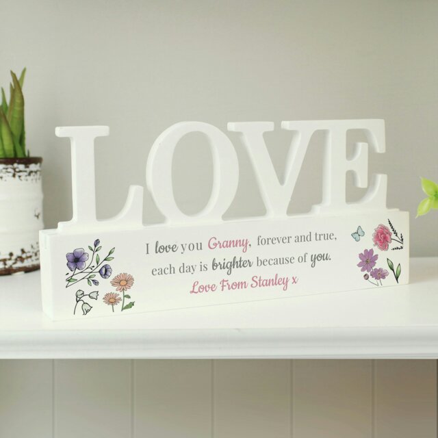 Rackhams Personalised Wild Flowers Love Ornament - image 1