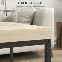 Rackhams Coffee Table Set of 2, Nest of Tables with 3.5cm Thick Tabletop, Oak - thumbnail 6