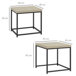 Rackhams Coffee Table Set of 2, Nest of Tables with 3.5cm Thick Tabletop, Oak - thumbnail 3
