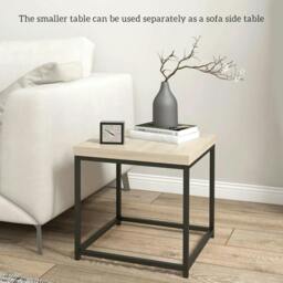 Rackhams Coffee Table Set of 2, Nest of Tables with 3.5cm Thick Tabletop, Oak - thumbnail 5