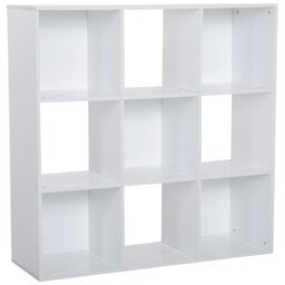 Rackhams 9 Cube Storage Cabinet Bookcase Bookshelf Home Office Shelf, White - White - thumbnail 2