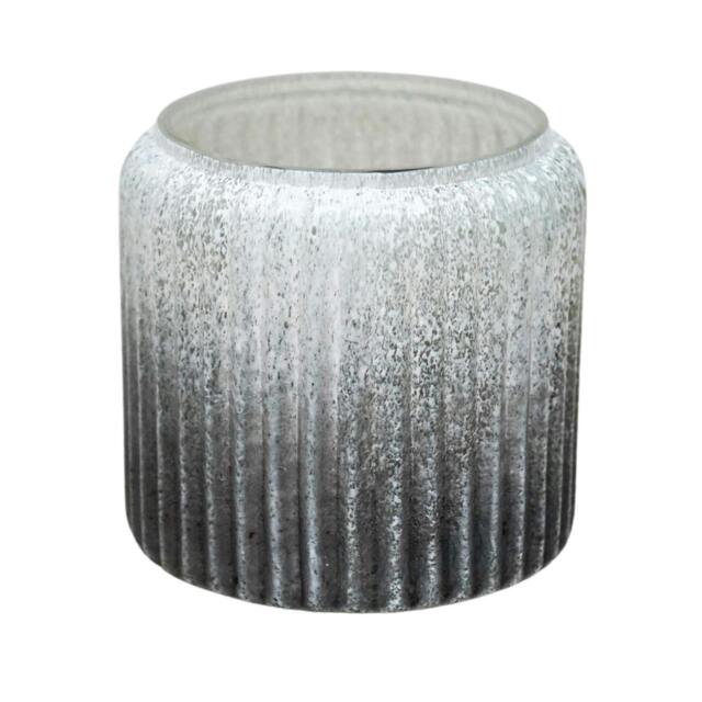 Rackhams Verre Frosted Ribbed Glass Planter - Atlantic blue - 15cm - image 1