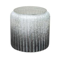 Rackhams Verre Frosted Ribbed Glass Planter - Atlantic blue - 15cm