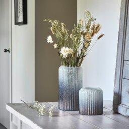 Rackhams Verre Frosted Ribbed Glass Planter - Atlantic blue - 15cm - thumbnail 4