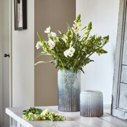 Rackhams Verre Frosted Ribbed Glass Planter - Atlantic blue - 15cm - thumbnail 2