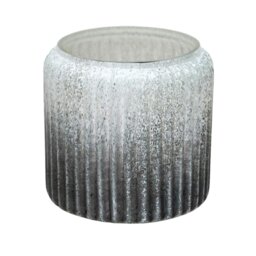 Rackhams Verre Frosted Ribbed Glass Planter - Atlantic blue - 15cm - thumbnail 1