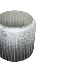 Rackhams Verre Frosted Ribbed Glass Planter - Atlantic blue - 15cm - thumbnail 3