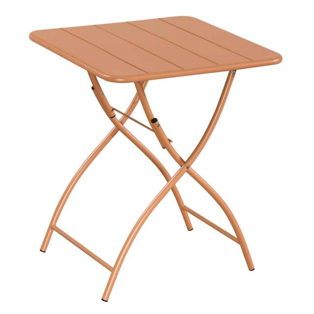 Rackhams Square Metal Bistro Folding Garden Table Moss Green - Terracotta - image 1
