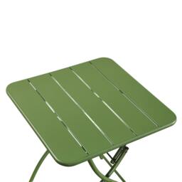 Rackhams Square Metal Bistro Folding Garden Table Moss Green - Terracotta - thumbnail 3