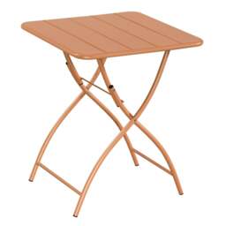 Rackhams Square Metal Bistro Folding Garden Table Moss Green - Terracotta