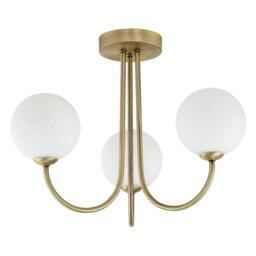 Rackhams Modern Antique Brass Plated Ceiling Light Fitting with Swirl Glass - thumbnail 1