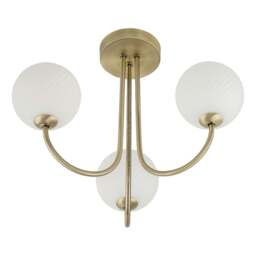 Rackhams Modern Antique Brass Plated Ceiling Light Fitting with Swirl Glass - thumbnail 5