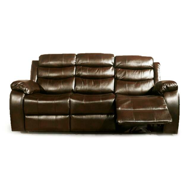 Rackhams Venlo Leather Reclining 3 Seater Sofa - Brown - image 1