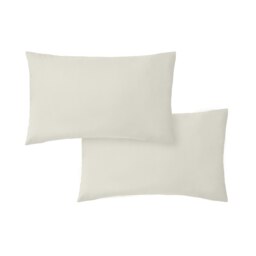 Rackhams 200 Thread Count Cotton Percale Standard Pillowcase Pair - Cream - 50x75cm (x2) - thumbnail 5