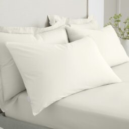 Rackhams 200 Thread Count Cotton Percale Standard Pillowcase Pair - Cream - 50x75cm (x2) - thumbnail 1