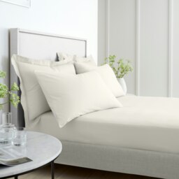 Rackhams 200 Thread Count Cotton Percale Standard Pillowcase Pair - Cream - 50x75cm (x2) - thumbnail 4