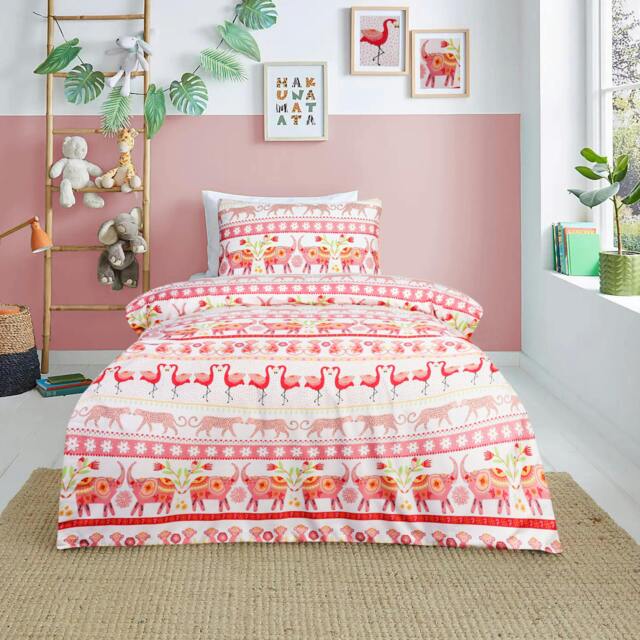 Rackhams Luxury Super Soft Reversible Fashion Flamingo Duvet Set & Pillowcases - Single (135cm x 200cm) - image 1