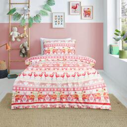 Rackhams Luxury Super Soft Reversible Fashion Flamingo Duvet Set & Pillowcases - Single (135cm x 200cm) - thumbnail 1