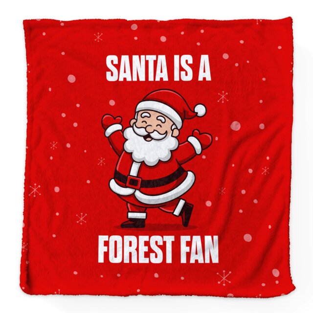Rackhams Santa is a Forest Football Fan - Luxury Fleece Blanket 150cm X 150cm - image 1