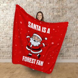Rackhams Santa is a Forest Football Fan - Luxury Fleece Blanket 150cm X 150cm - thumbnail 2