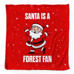 Rackhams Santa is a Forest Football Fan - Luxury Fleece Blanket 150cm X 150cm - thumbnail 1