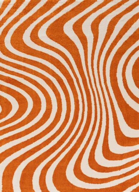 Rackhams Joli Striped Orange & White Rug - 160X230 cm