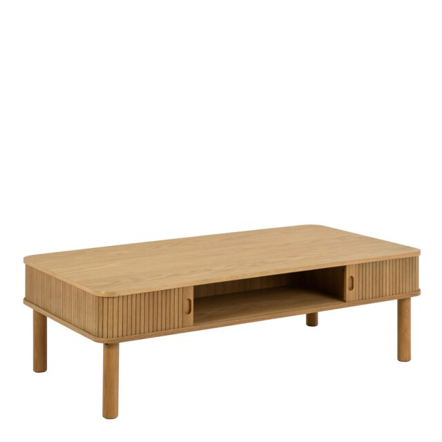 Rackhams Langley Coffee Table Sliding door in Oak - 1 - Natural - Brown - image 1