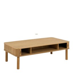 Rackhams Langley Coffee Table Sliding door in Oak - 1 - Natural - Brown - thumbnail 3
