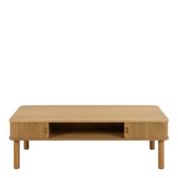 Rackhams Langley Coffee Table Sliding door in Oak - 1 - Natural - Brown - thumbnail 2