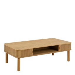 Rackhams Langley Coffee Table Sliding door in Oak - 1 - Natural - Brown - thumbnail 1