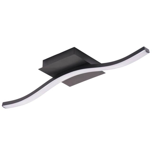 Rackhams Contemporary Designer Single Wavy Strip LED Ceiling Light Fitting in Matte Black - image 1