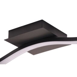 Rackhams Contemporary Designer Single Wavy Strip LED Ceiling Light Fitting in Matte Black - thumbnail 5