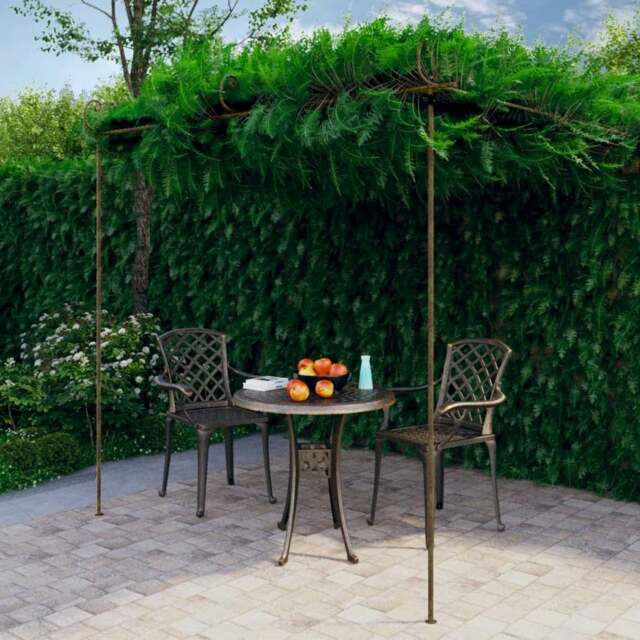 Rackhams Garden Pergola Antique Brown 3x3x2.5 m Iron - Brown - Wrought iron