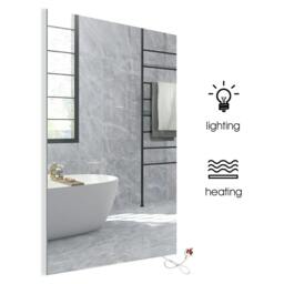 Rackhams 450W Bathroom Mirror Infrared Heater & CCT Changing with Dimmable LED Lights, 600x800 MM, Plug & Play - thumbnail 2