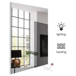 Rackhams 450W Bathroom Mirror Infrared Heater & CCT Changing with Dimmable LED Lights, 600x800 MM, Plug & Play - thumbnail 3