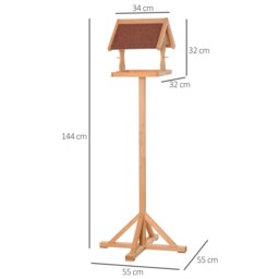 Rackhams Wooden Bird Feeder w/ Cross-shaped Support Feet Weather Resistant Roof - thumbnail 5