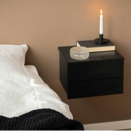 Rackhams Avignon Bedside Table with 2 Drawers in Black - 1 - Black - Manufactured wood - thumbnail 5
