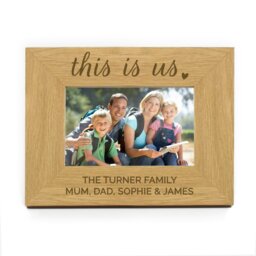 Rackhams Personalised 'This Is Us' 6x4 Landscape Wooden Photo Frame - thumbnail 2