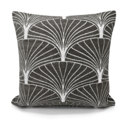 Rackhams Luxury Chenille Pattern Cushion - 43cm x 43cm - Grey - thumbnail 2