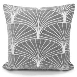 Rackhams Luxury Chenille Pattern Cushion - 43cm x 43cm - Grey - thumbnail 1