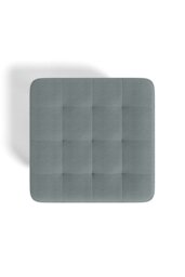 Rackhams Grey Linen Padded Wooden Leg Square Footstool - Grey - thumbnail 4
