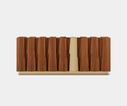 Rackhams Elm Sideboard: Nature's Majesty in Walnut Veneer and Aged Brass - thumbnail 1