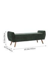Rackhams Chenille Upholstered Storage Bench - Green - One Size - thumbnail 4