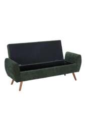 Rackhams Chenille Upholstered Storage Bench - Green - One Size - thumbnail 5